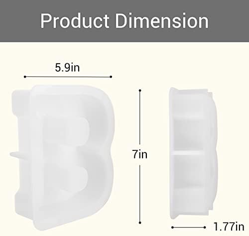 Gartful 7 Inch Large Letter Molds for Resin, 3D B Capital Alphabet Epoxy Resin Mold, A to Z Thick Resin Letter Molds for Making Letters, Word Sign Art, DIY Crafts, Making Cake, Party Home Decor