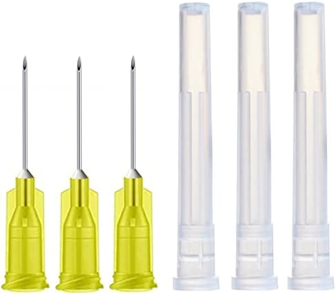 100Pack 30Ga 1/2 Inch Sterile Disposable Injection Needle with Cap for Scientific and Industrial Lab Dispensing Needl Accessories (30Ga)