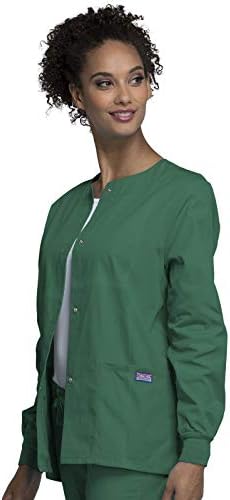 Cherokee WW Originals Scrubs Jacket for Women Snap Front 3 Pockets