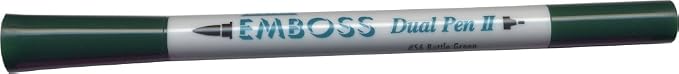 Tsukineko Embossing Pen Dual Brush Tip, Bottle Green