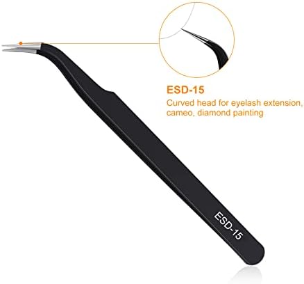 kaverme 3PCS Precision Tweezers Set, Upgraded Anti-Static Stainless Steel | Tweezers for Electronics, Soldering, Laboratory Work, Jewelry-Making, Model, Craft