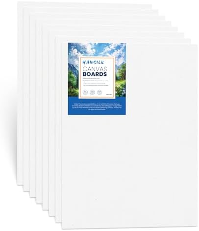 9x12 Canvas for Painting - Artist-Grade Blank Canvases Boards & Panels, Premium White Flat Canvas Bundle for & Adults (12 Pack)