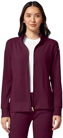 Cherokee iFlex Scrub Jacket for Women 2 Pocket Zip Front