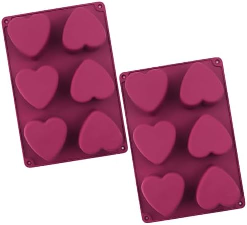 Heart Soap Mold, 2-Pack Heart Silicone Mold for Handmade Soap Making