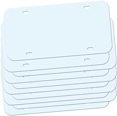 12"x6" Blank White Vanity Plates, 10 Pack