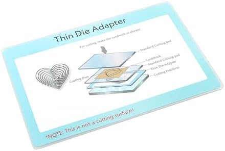 Thin Die Adapter for Die Cutting Machine – PC Plastic Standard Adapter Pad 9x6 Inch (22.8x15.4cm) – Compatible with Sizzix Big Shot & Similar Machines–Durable, Reusable with Helpful Sandwich Diagrams
