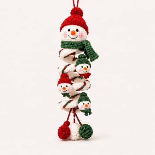 Crochet Snowman Spiral Ornament DIY Kit, Christmas Craft for Adults