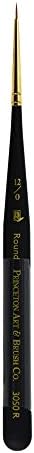Princeton Mini-Detailer Round Brush, Synthetic, Short Handle, Size 12/0 inch, 1 Count