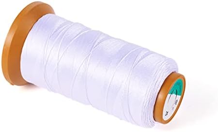 1093Yards 0.2mm Nylon Sewing Thread Polyester Leather Cord White Beading String Macrame Cord Rope for DIY Necklace Bracelet Handcraft Leather Sewing Bookbinding