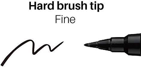 Kuretake Bimoji Fude Pen Fne, Hard brush tip,brush tip marking fude brush pen, for Calligraphy, lettering, illustration, Professional, Made in Japan