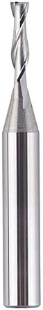 SpeTool CNC Spiral Router Bits with Up Cut 1/8 inch Cutting Diameter, 1/4 inch Shank HRC55 Solid Carbide End Mill for Wood Cut, Carving