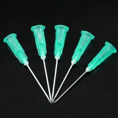 300 Pack 21Ga 1 Inch Sterile Disposable Injection Needle with Cap for Scientific and Industrial Dispensing Needl Accessories (21Ga)