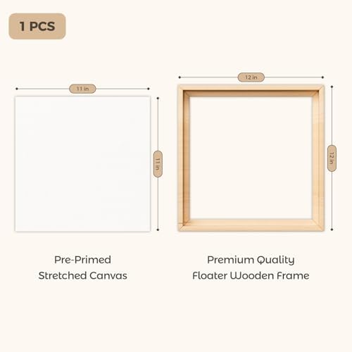 Blank Framed Canvas Wall Art - Premium White Canvas for DIY Art and Custom Painting (12 * 12-1)
