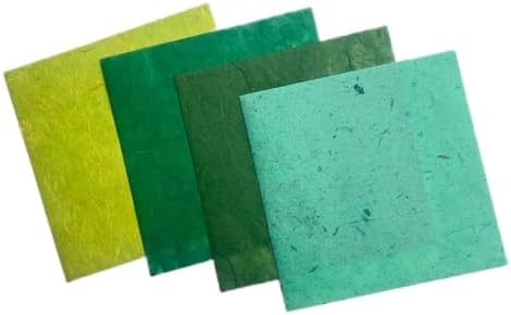 Natural Fiber Mulberry Paper 8 x 8 Inches, 50 Sheets Handmade Banana Bark, Flowers, Leaves,& Botanical Paper for Origami, Scrapbooking, Card Making, DIY Crafts, Mixed Media & Decorative Projects.
