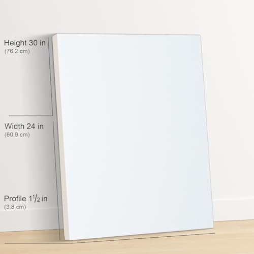 PHOENIX 24x30 Inch 2 Pack Gallery Canvas - 1.5 in Thick Extra Large Canvases for Painting - Deep Edge 100% Cotton 11 Oz. Gesso Primed White Blank Professional Canvas Oil & Acrylic Paints