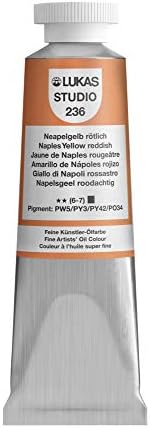 Lukas Studio Artist Oil Color Paints - High-pigment oil paint made with natural binder for artist, painting, & more! - [Naples Yellow Reddish - 37 mL]