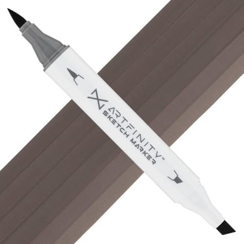 Artfinity Sketch Markers - Warm Gray 6 WG6, Vibrant, Professional, Dye-Based Alcohol Markers for Artists, Drawing, Travel, & More