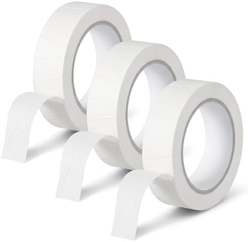 Ymapinc 3 Rolls 32.8ft Thin Washi Tape Set, 11Ydsx0.59In White Masking Tape for Painting/Craft, Decorative Tapes Pack, Washi Tapes for Scrapbooking/Book/DIY Craft/Journal/Gift Wrapping Art