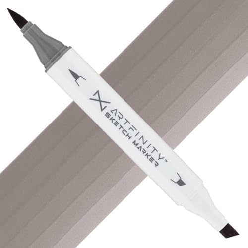 Artfinity Sketch Markers - Warm Gray 4 WG4, Vibrant, Professional, Dye-Based Alcohol Markers for Artists, Drawing, Travel, & More