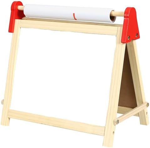Easy Playhouse Wooden Tabletop Easel - Double Sided Chalkboard & Whiteboard