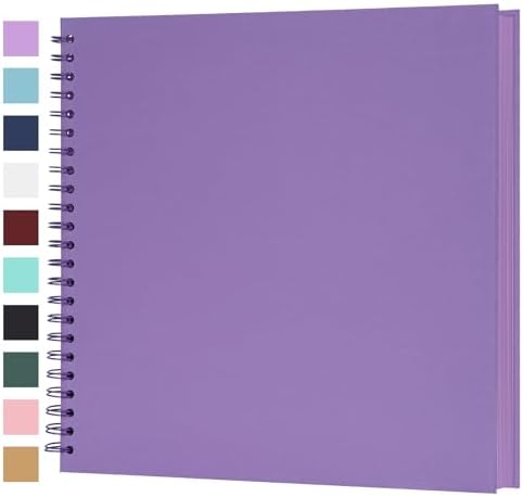 Scrapbook Album 12x12 Inches 100 Pages Hardcover Kraft Paper Purple