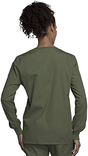 Cherokee WW Originals Scrubs Jacket for Women Snap Front 3 Pockets