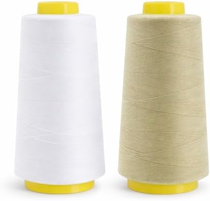 Mandala Crafts White Beige Mercerized Cotton Thread for Sewing Quilting