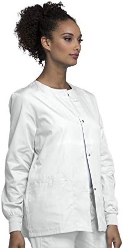 Cherokee WW Originals Scrubs Jacket for Women Snap Front 3 Pockets