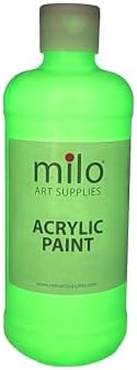 milo Glow in the Dark Acrylic Paint, Clear Phosphorescent Glow, 16oz Bottle