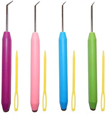 4 Pieces Colorful Knitting Loom Hook Tool Knit Set Looming Crochet Hooks Sewing Needles for Knitting Boards