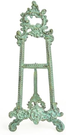 Sungmor Vintage Cast Iron Cookbook Stand, 15.5 Inches Tall Antique Green