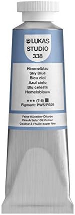 Lukas Studio Artist Oil Color Paints - High-pigment oil paint made with natural binder for artist, painting, & more! - [Sky Blue - 37 mL]