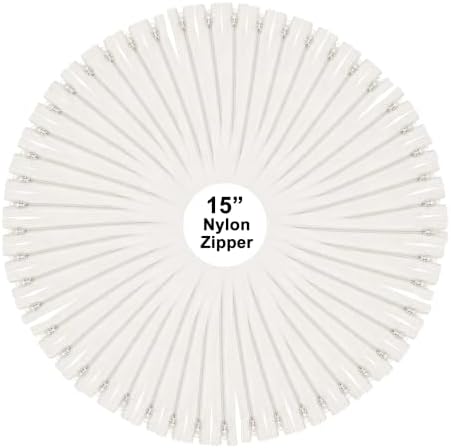 Mandala Crafts 80 PCs Off White Closed-End 15 Inch Nylon Zippers for Sewing