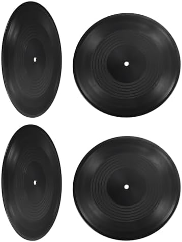 PATIKIL Blank Vinyl Records, 12 Inch 2 Pack CD Fake Vinyl Records for Wall Aesthetic Decor, Decorative Records for Roll Music Room Rock Party DIY Decoration, Black