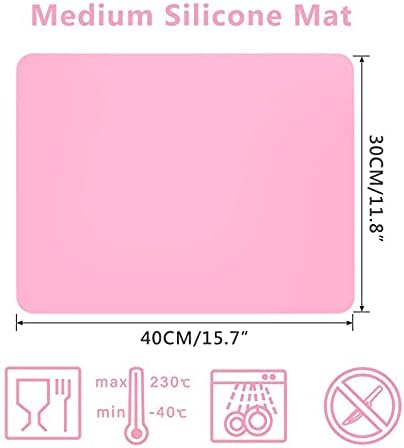 Gartful 3 PCS Nail Mats, Silicone Mat for Crafts, Arts, Jewelry Resin Casting Mold, Epoxy Resin, Coloring, Gluing, Painting, Desktop Countertop Protector Sheet, Placemat Table Pad, Pink (15.7"x11.8")
