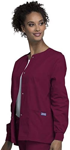 Cherokee WW Originals Scrubs Jacket for Women Snap Front 3 Pockets