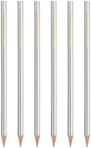 PATIKIL Silver Colored Pencils Set,6 Pcs Oil Color Pencils Wooden Coloring Drawing Pencil for Artists Art Painting