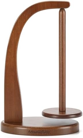 Yarn Holder for Crocheting with Magnetic Yarn Spinner-Dark Brown-Enlarged