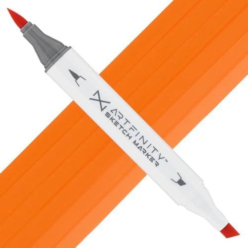 Artfinity Sketch Markers - Cadmium Orange YR1-4, Vibrant, Professional, Dye-Based Alcohol Markers for Artists, Drawing, Travel, & More
