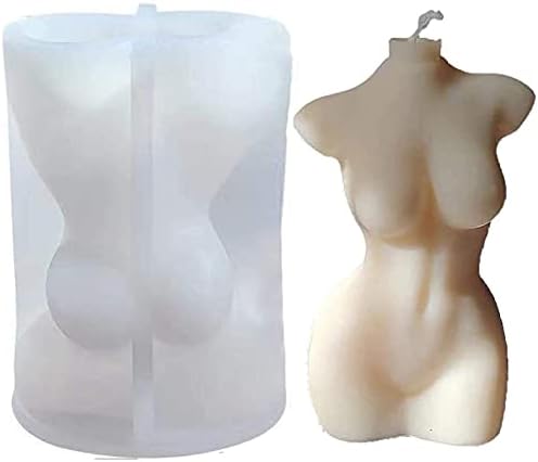 Silicone Human Body Mold, Resin Candles Molds, Homemade 3D Mould for Making DIY Soap,Candle, Chocolate, Plaster, Art Craf (Woman)