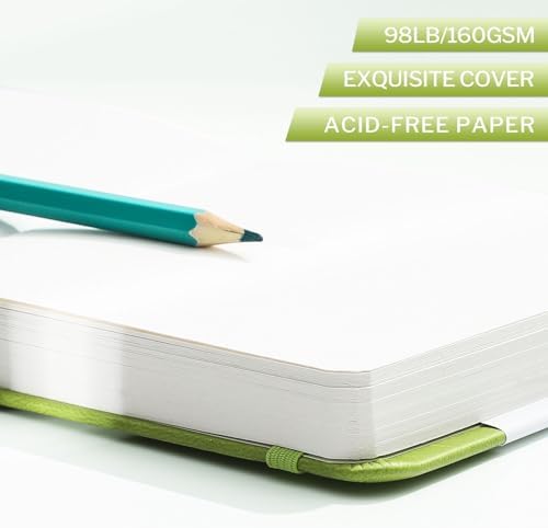Prudiut 5" x 5" Hardcover Small Sketch Book, 80 Sheets, Emerald Green