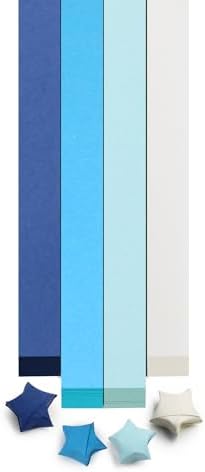 FoDau770 Solid Color Star Paper Strips - 1080 Sheet, Blue Series