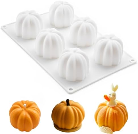 6 Cavity 3D Pumpkin Silicone Chocolate Mold for Halloween fall home decor
