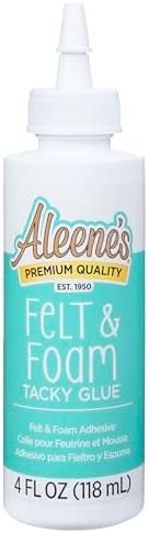Aleene's Felt and Foam Glue, Strong Bond Tacky Glue, Felt and Fabric, 4 lf oz