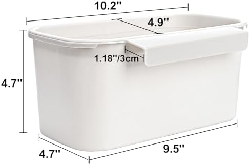 DEAYOU 3 Pack Hanging Cup Holders, Utility Rolling Cart Accessories, Hanging Storage Basket, Pencil Holder Makeup Organizers for Art Craft Supplies, Home, Kitchen, Office, White, 10.2''x5.5''x4.7''