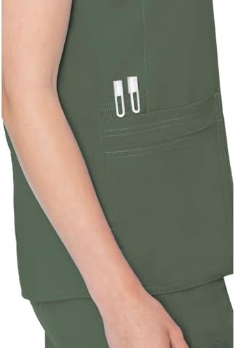 Med Couture Touch Scrub Top for Women Raglan Sleeve 6 Pockets Modern Fit