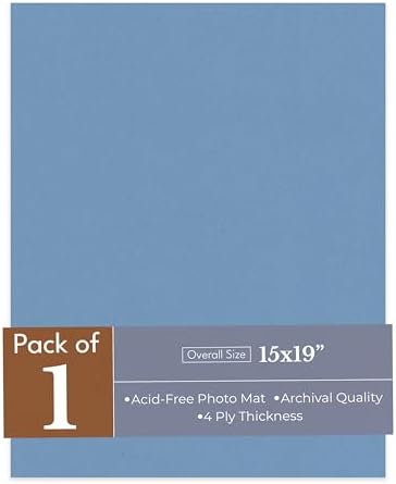 Brittany Blue 15x19 Uncut Premium Mat Board - No Opening - 1 Mat