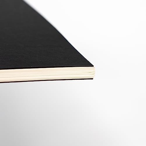 DSTELIN 10 inch x 7.5 inch, 100GSM, Blank Spiral Notebook, 2-Pack, Soft Cover, Sketch book, 120 Pages / 60 Sheets, (Black)