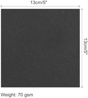 MECCANIXITY 50 Sheet Origami Paper Double Sided Black 5x5 Inch Square Sheet for Art Craft Project, Beginners, Gifts Decor