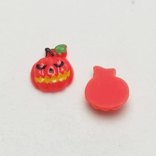 LibiIine 100pcs Mix Lots Flatback Resin Buttons Flat Back Scrapbooking Resin Flatback Craft (Halloween Lots)